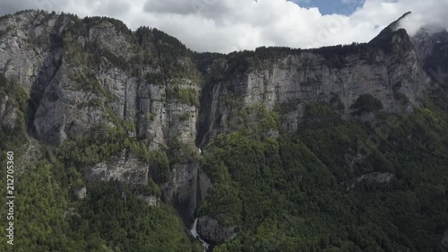 I flew my drone above a waterfall near Weesen, Switzerland. photo