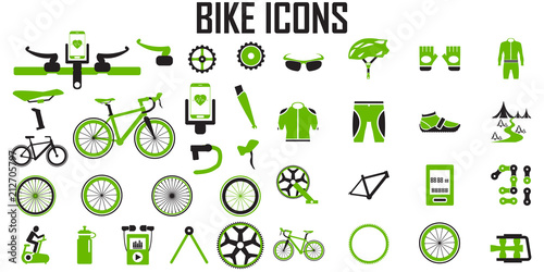 bike icon set vector.