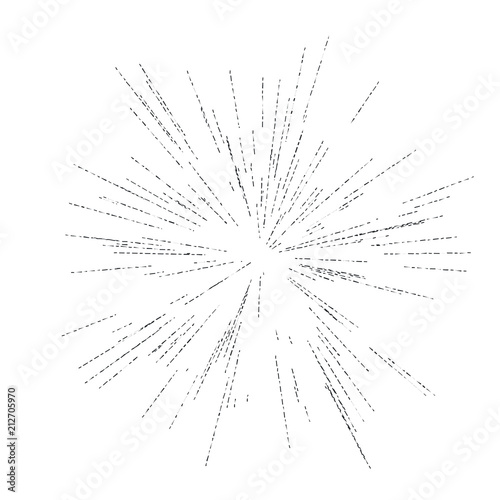 Abstract explosion, speed motion lines from the middle, radiating sharp
