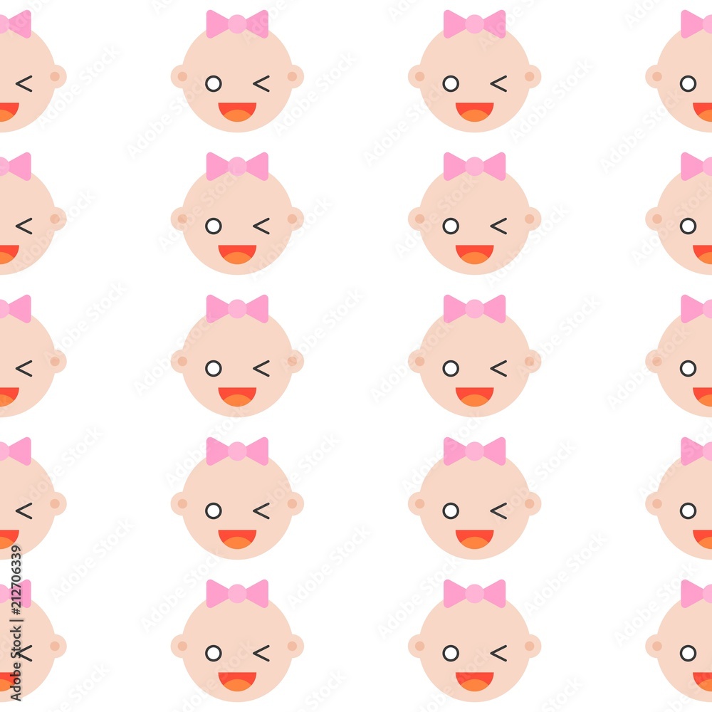 Seamless pattern baby shower for use as background or invitation card, flat design Seamless pattern baby shower for use as background or invitation card, flat design