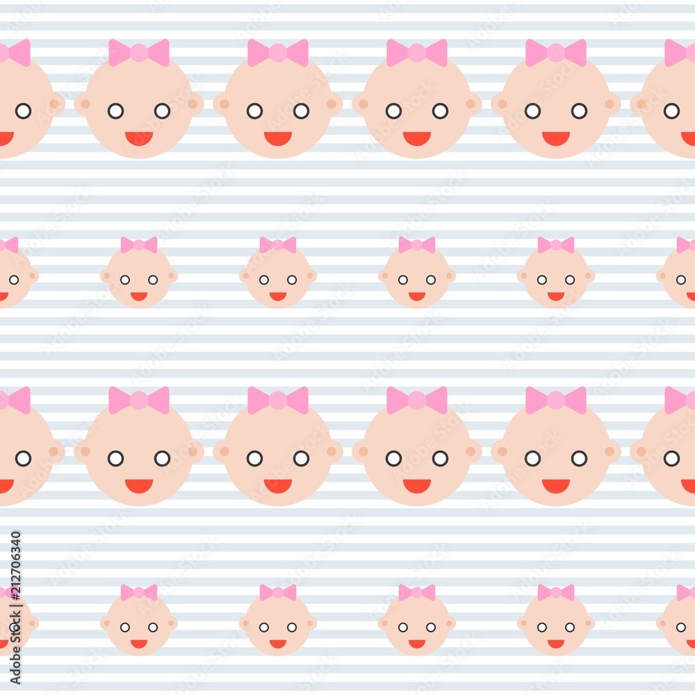 Seamless pattern baby shower for use as background or invitation card, flat design