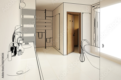 Elegantes Badezimmer (Illustration)