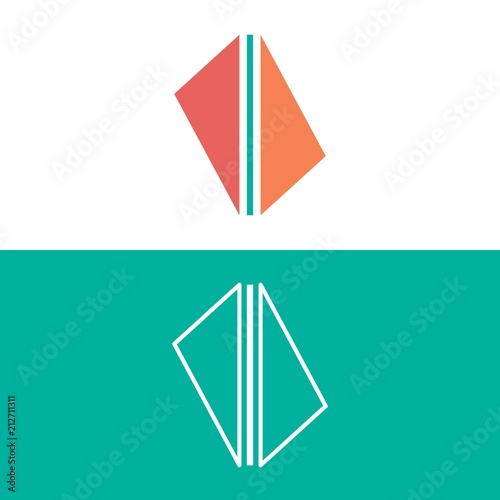 unique shape logo design concept in color harmony