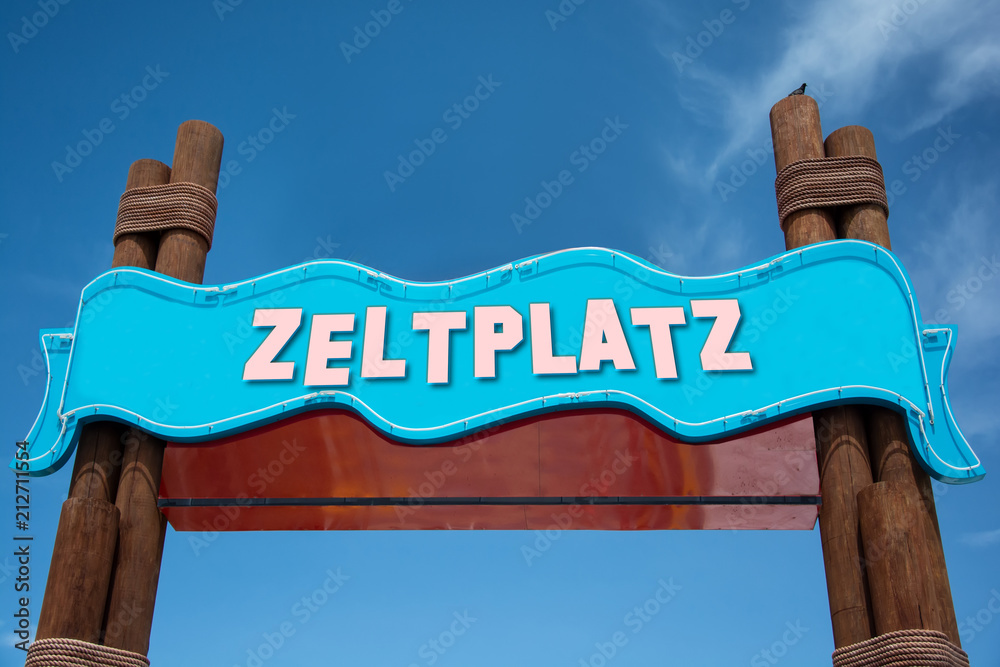 Zeltplatz Schild 