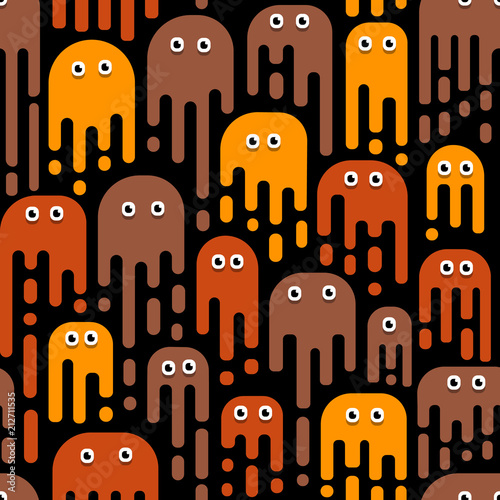 Monsters pattern, a pattern of mutant patterns, bacteria, viruses. Cartoon style for children's pattern. Funny children's print