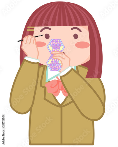 化粧をする女の子