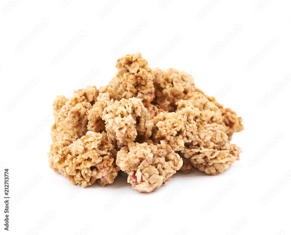 Pile of breakfast muesli isolated Pile of breakfast muesli isolated