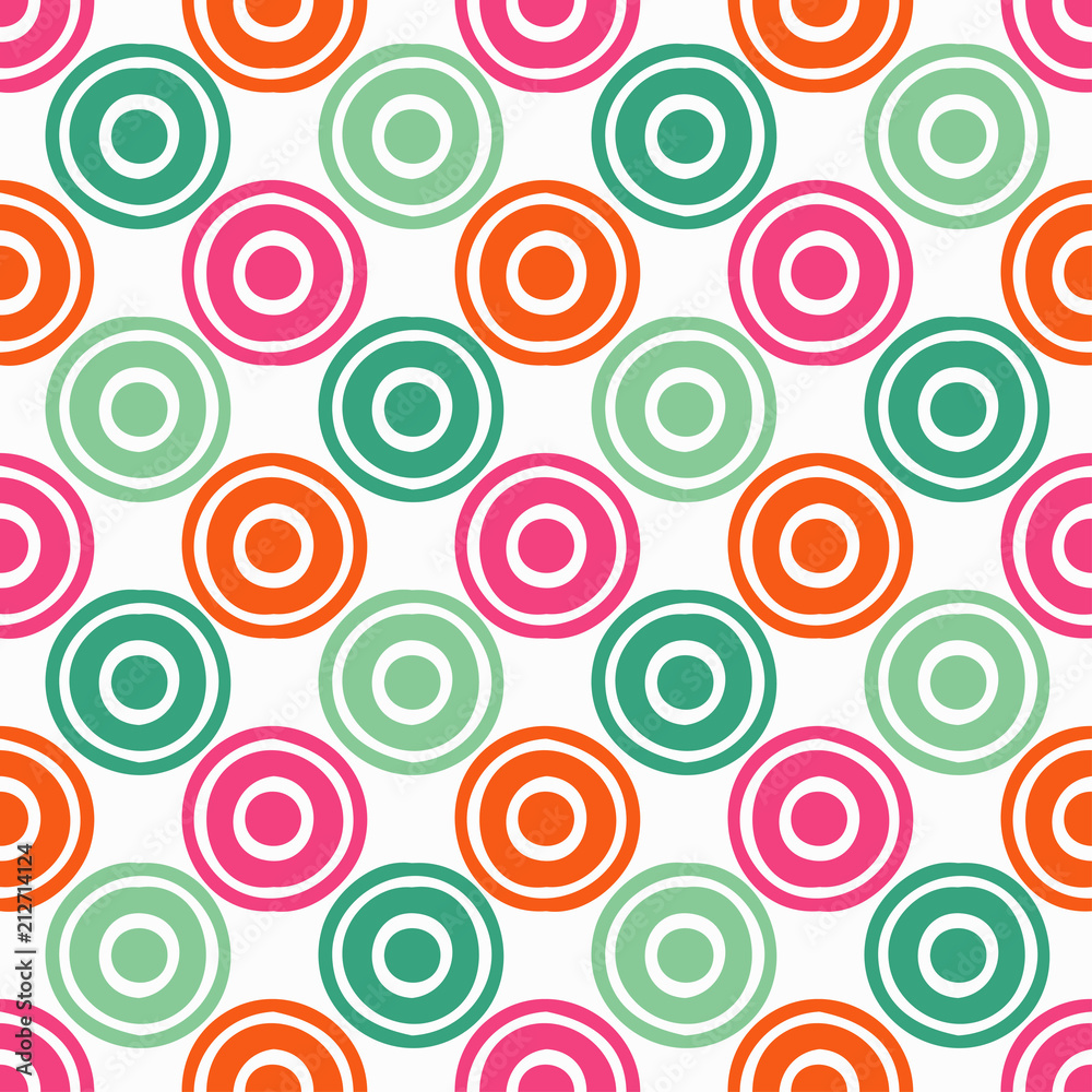 Fototapeta premium Polka dot seamless pattern. Hand hatching. Brushwork. Geometric background. Scribble texture. Тextile rapport.