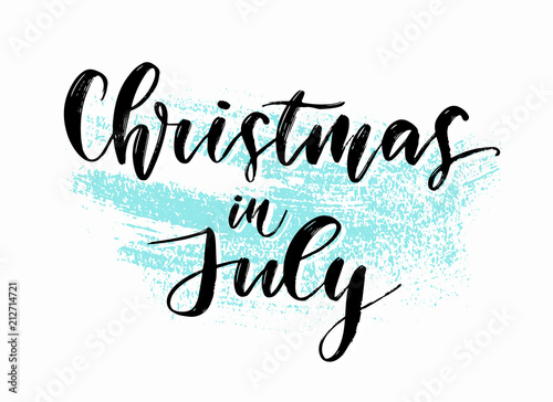 Hand drawn summer lettering. design element for Christmas sale in July. Vector illustration.