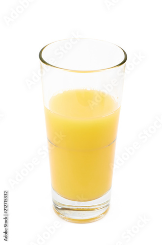 Glass of orange juice isolated
