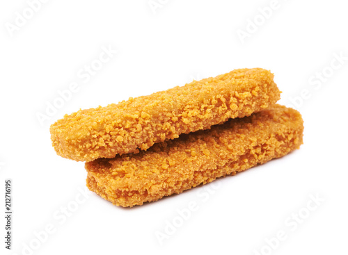 Fish stick in breadcrumbs isolated