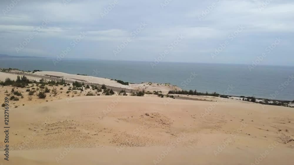Aerial drone shot over sand dunes in Vietnam. 4k 30FPS Aerial drone shot over sand dunes in Vietnam. 4k 30FPS