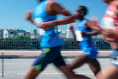 Canvas Print Marathonläufer beim Wettkampf
