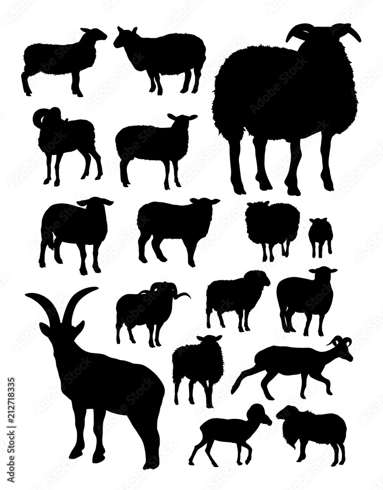 Sheep silhouette. Good use for symbol, logo, web icon, mascot, sign, or any design you want.