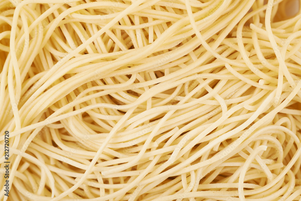 Surface coated with the cooked noodles Surface coated with the cooked noodles