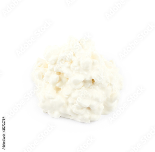 Pile of cottage cheese isolated