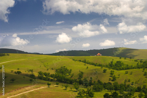 Landscape of filds in Zlatibor mountain in Serbia
