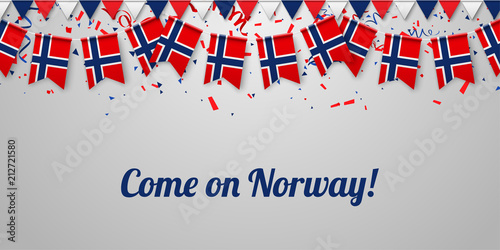Come on Norway! Background with national flags.