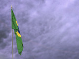 Flag of Brazil hanging down dangling