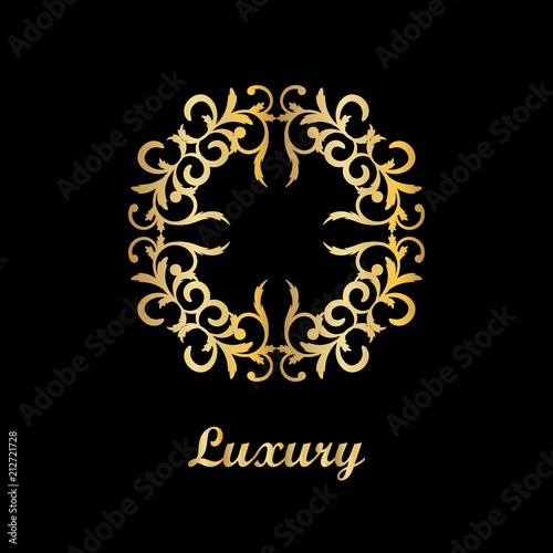 Luxury golden logo in simple style