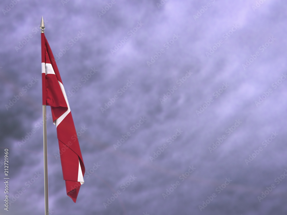 Flag of Denmark hanging down dangling