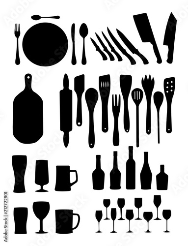 Silhouette of kitchen tools. Good use for symbol, logo, web icon, mascot, sign, or any design you want.