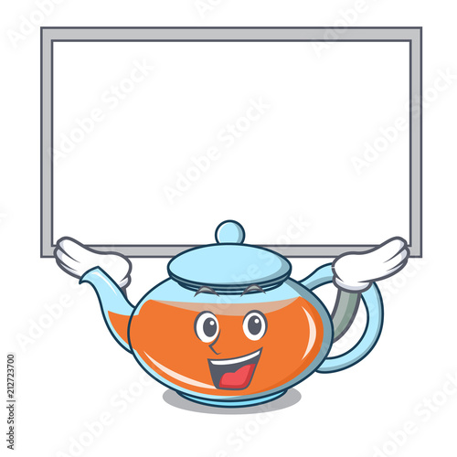 Up board transparent teapot character cartoon