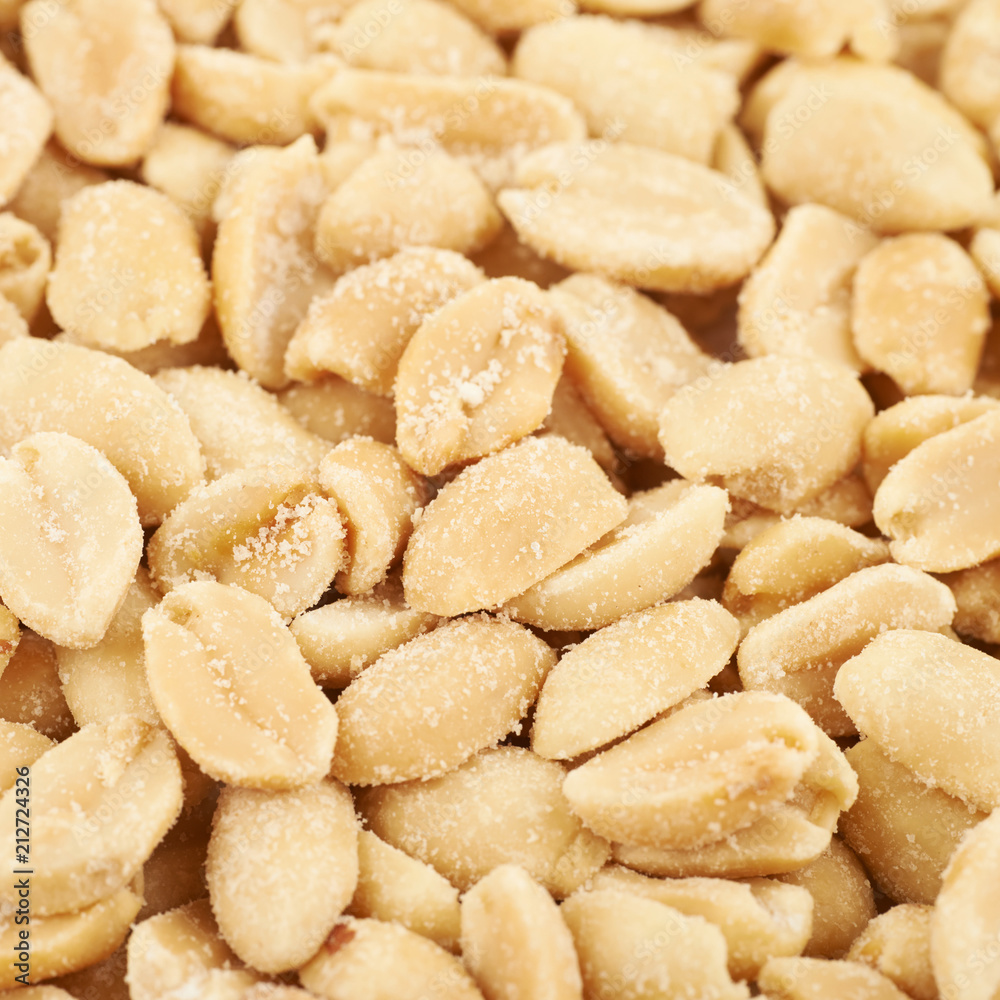 Surface coated with salted peanuts Surface coated with salted peanuts