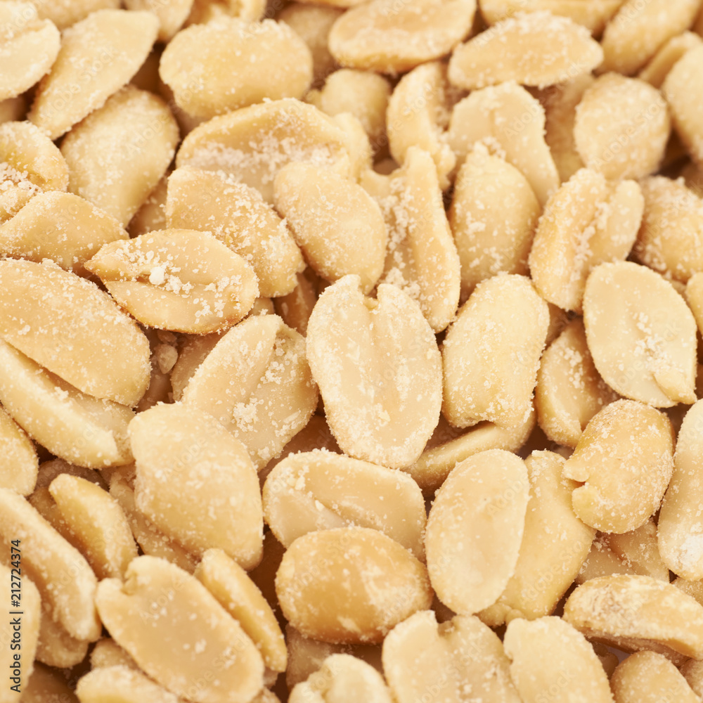 Surface coated with salted peanuts Surface coated with salted peanuts