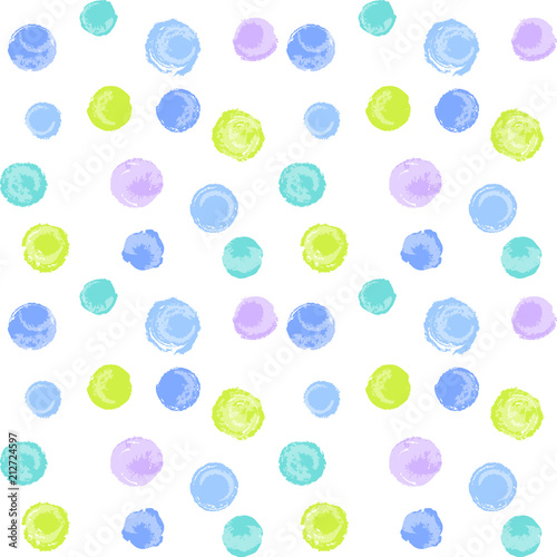 水玉　手描き風　シームレスパターン