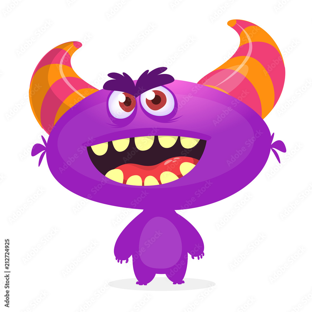 Obraz premium Angry cartoon alien. Vector illustration