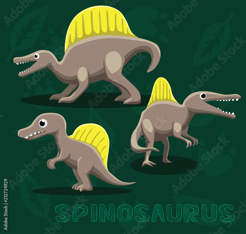 Dinosaur Spinosaurus Cartoon Vector Illustration