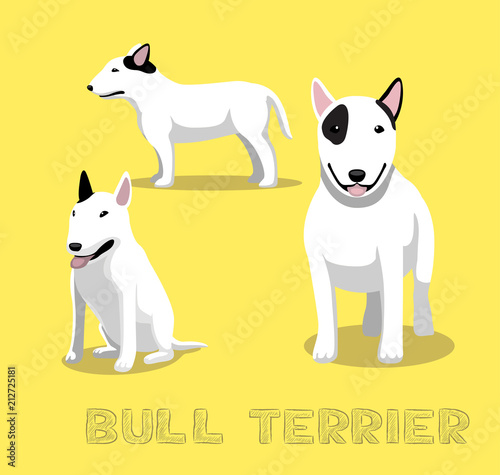 Dog Bull Terrier Cartoon Vector Illustration
