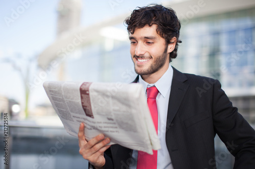 Man reading a newspaper