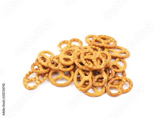 Salted pretzels isolated
