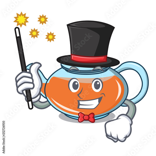 Magician transparent teapot character cartoon
