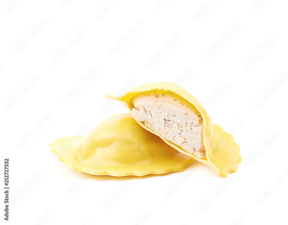 Cheese ravioli composition isolated Cheese ravioli composition isolated