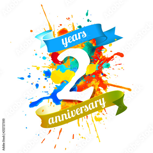 two years anniversary. Splash paint
