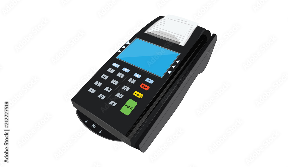 Payment terminal for mobile payment service - flat style - art vector Payment terminal for mobile payment service - flat style - art vector