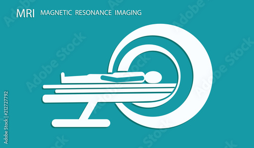 Icon-Scanning Patient with Machine MRI - Flat Style - Vector