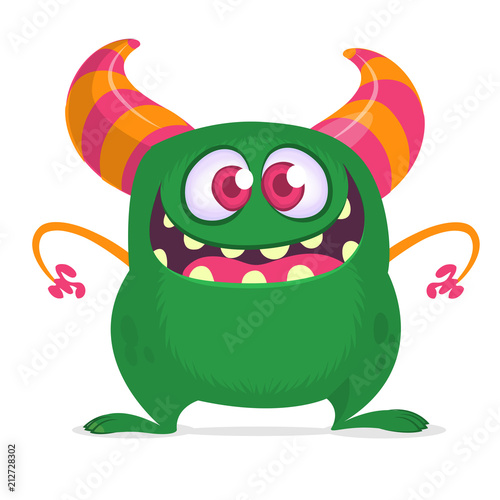 Cartoon green monster illustration. Halloween design