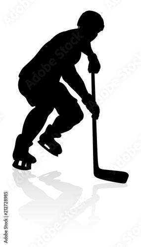 Silhouette Ice Hockey Player