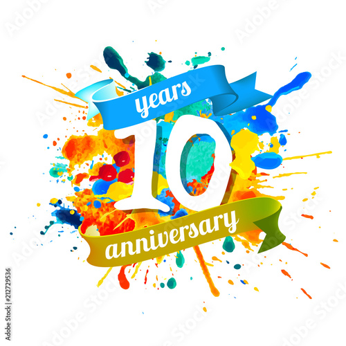 10 years anniversary. Splash paint