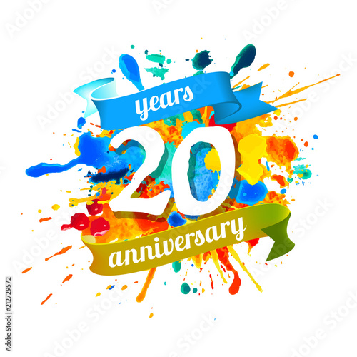 20 years anniversary. Splash paint