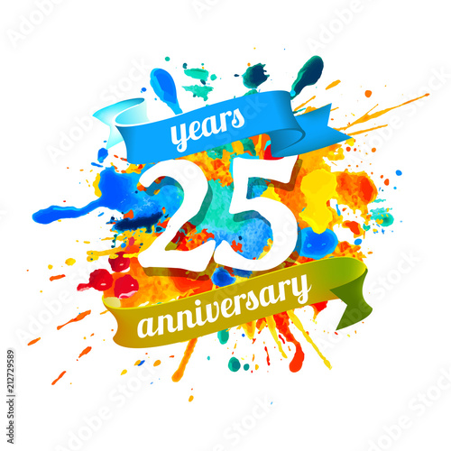 twenty five years anniversary. Splash paint