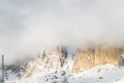 Clouds in Dolomites Mountains