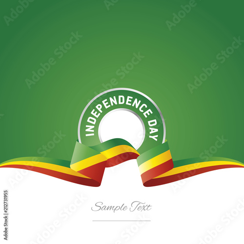 Congo Republic Independence Day ribbon logo icon