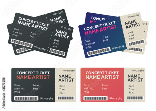 Ticket theater. Music, Dance, Live Concert tickets templates