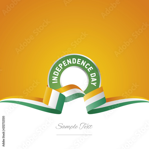Ivory Coast Independence Day ribbon logo icon