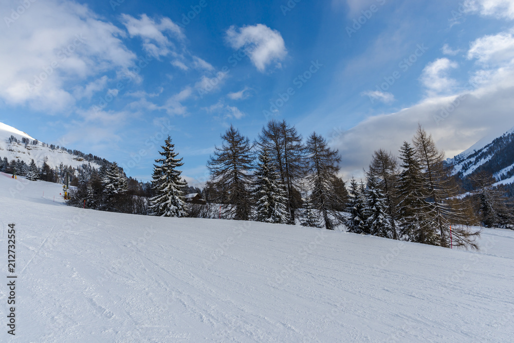 Ski resort in Dolomites Mountains, Carreza , Italy Ski resort in Dolomites Mountains, Carreza , Italy